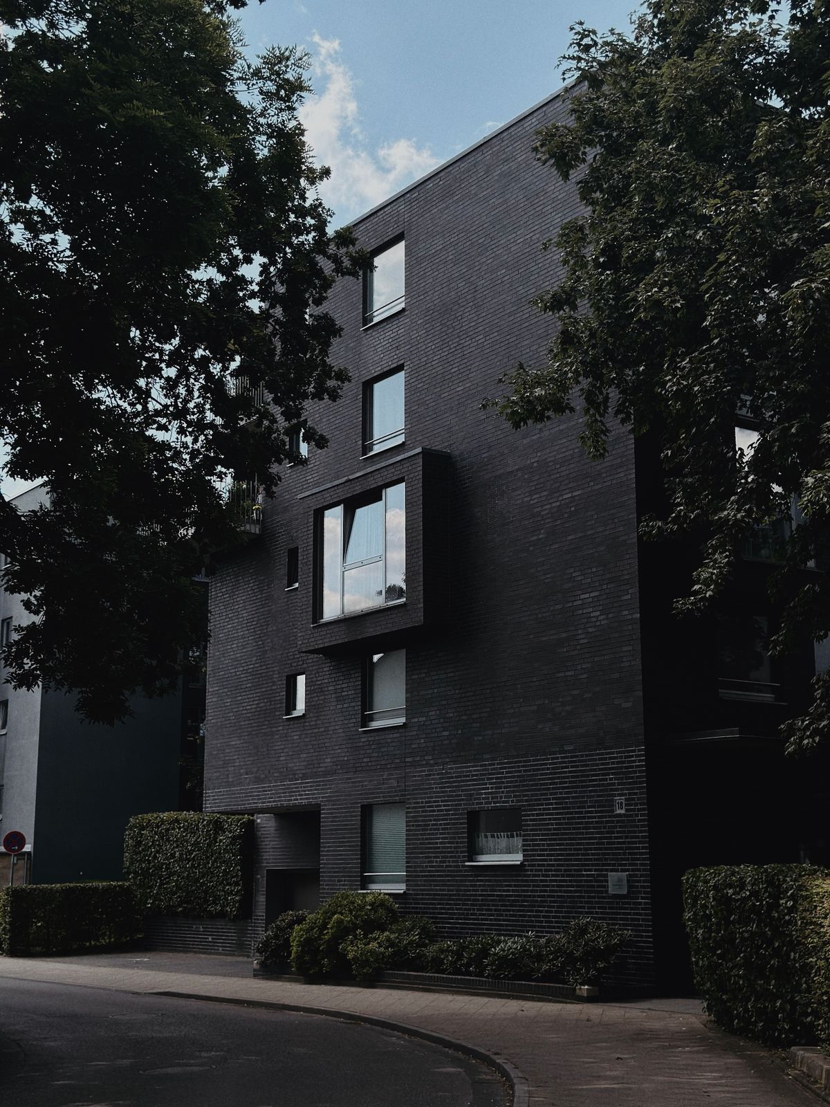Completed modern apartment building