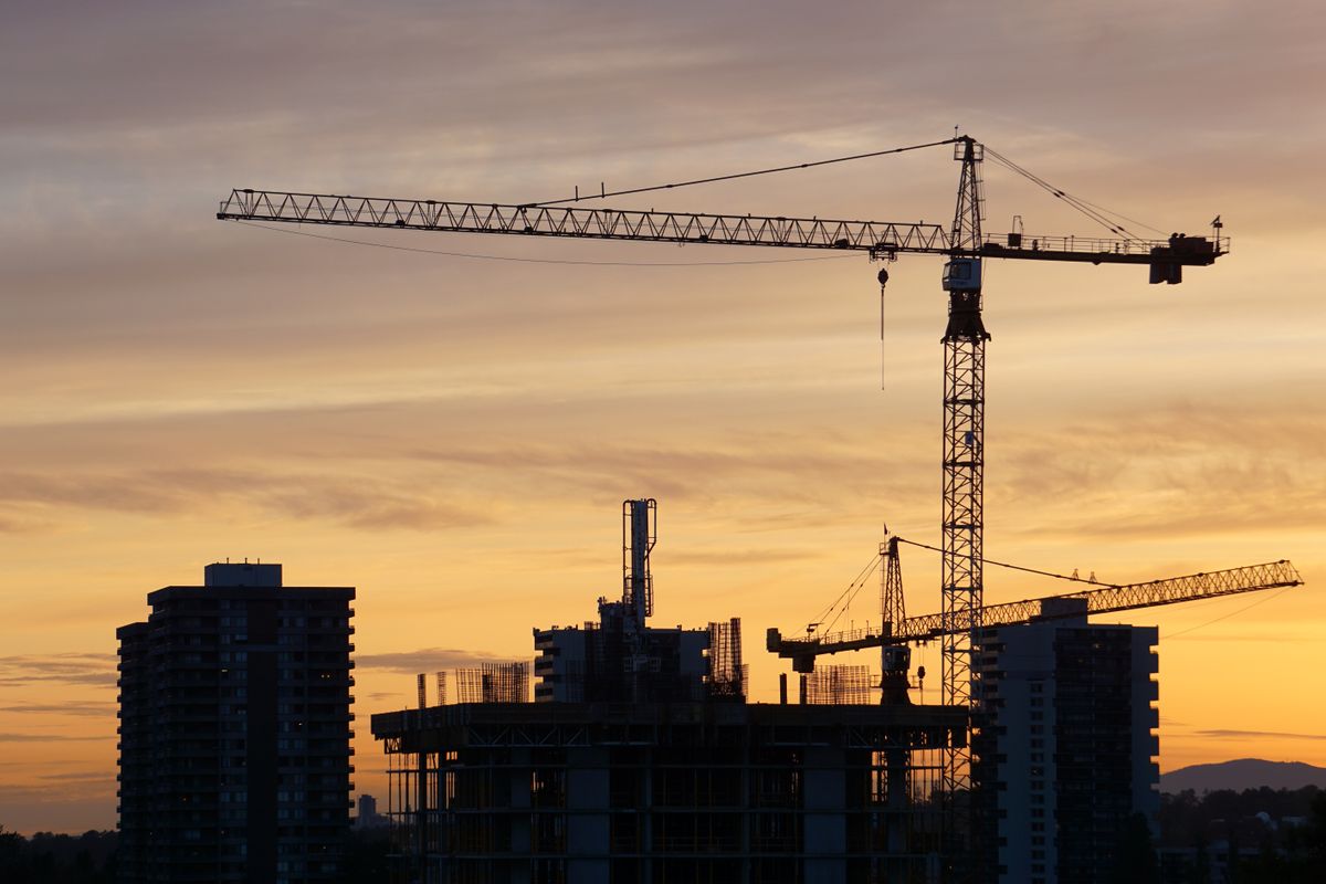Tower crane on a construction project