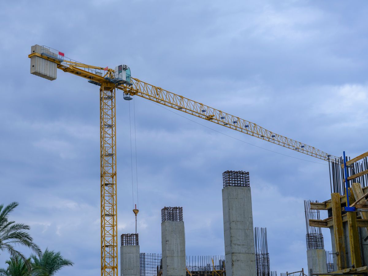 Crane working on a construction site