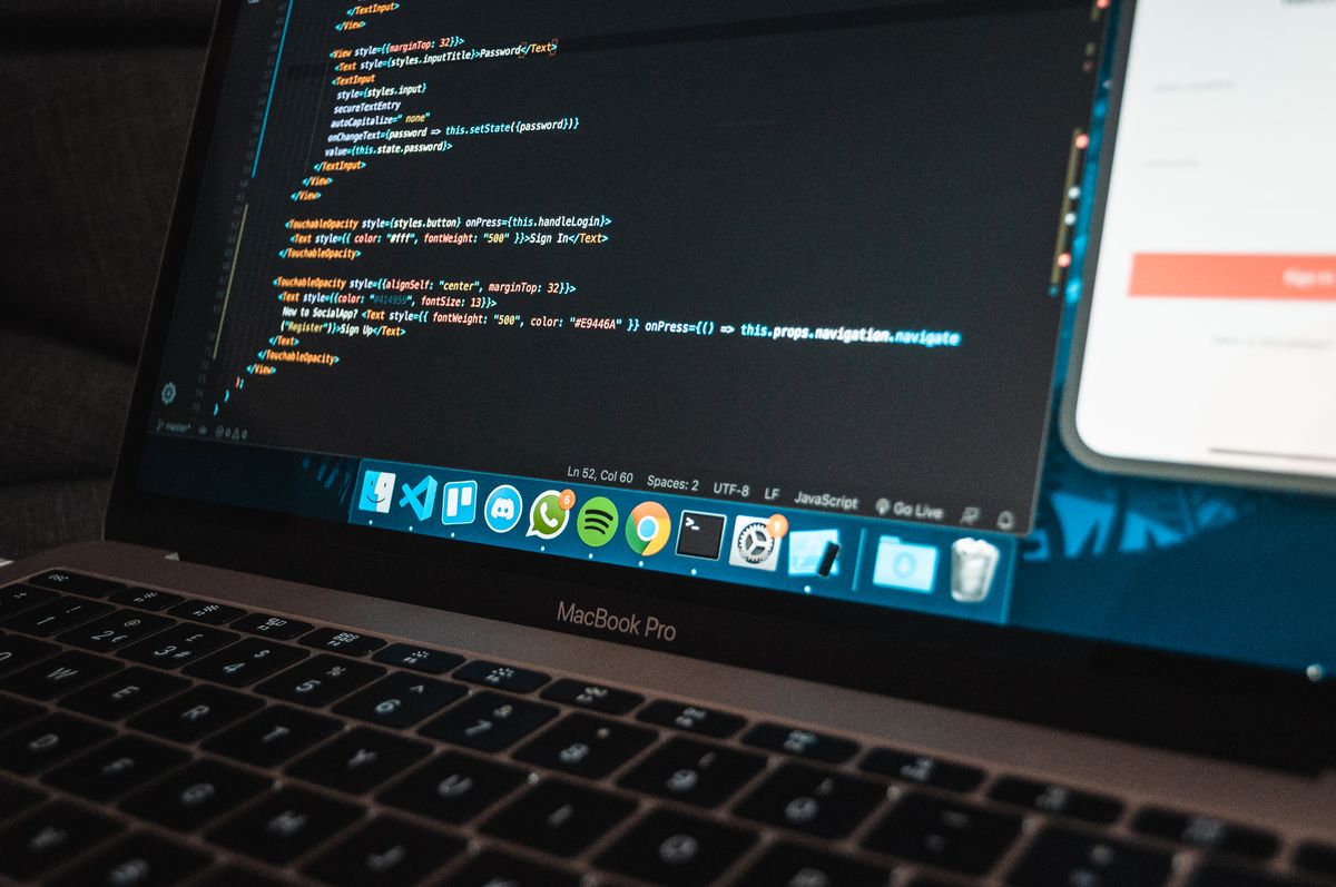 Custom business software being developed